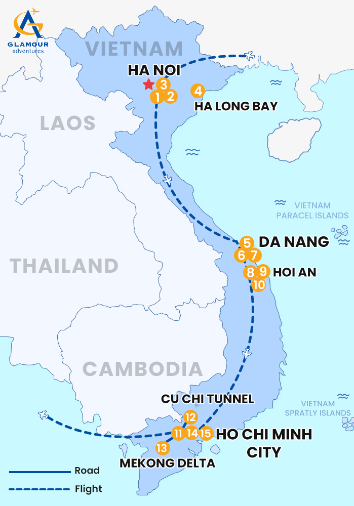 The map of VIETNAM PRIVADO – 15 DÍAS EXPLORANDO CON SU HIJO