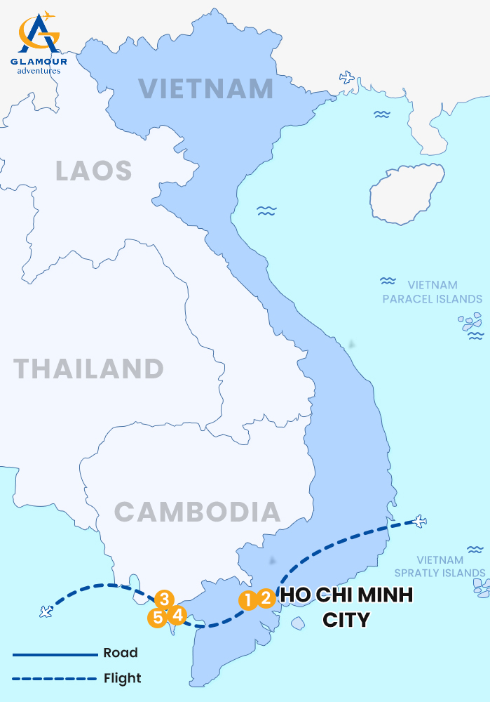 The map of ESCAPADA DE GOLF DE 5 DÍAS EN EL SUR DE VIETNAM