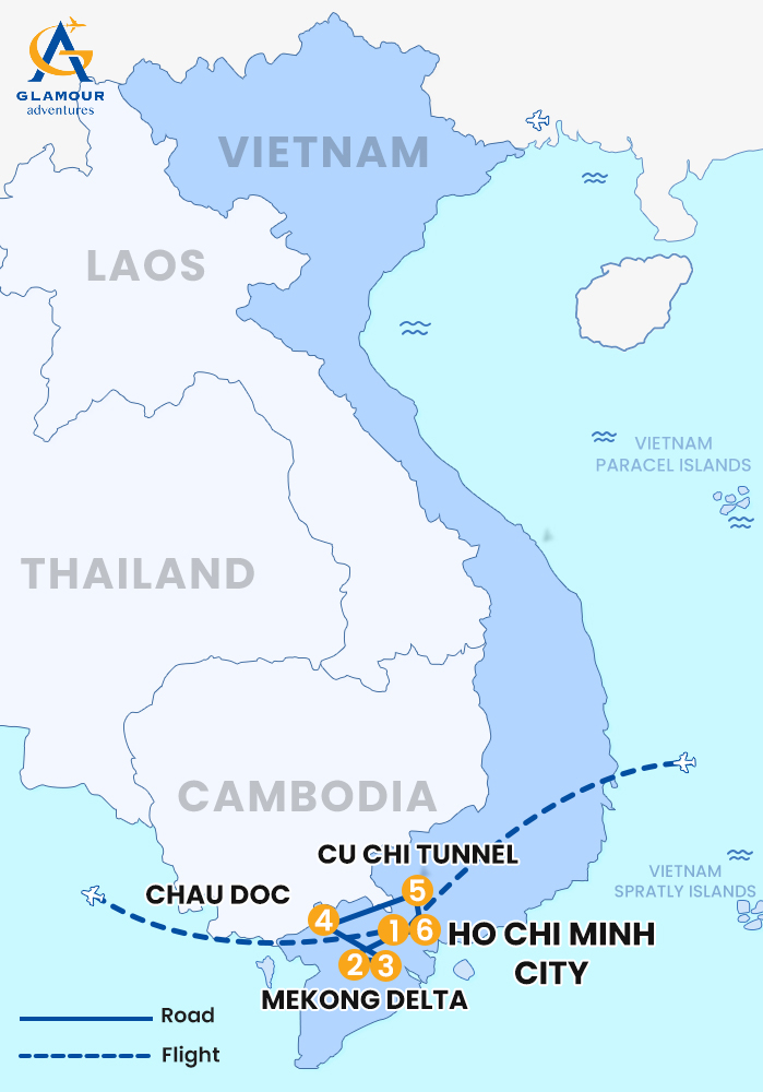 The map of Vietnam Privado 6 Días / 5 Noches – UN Sabor Del Sur De Vietnam