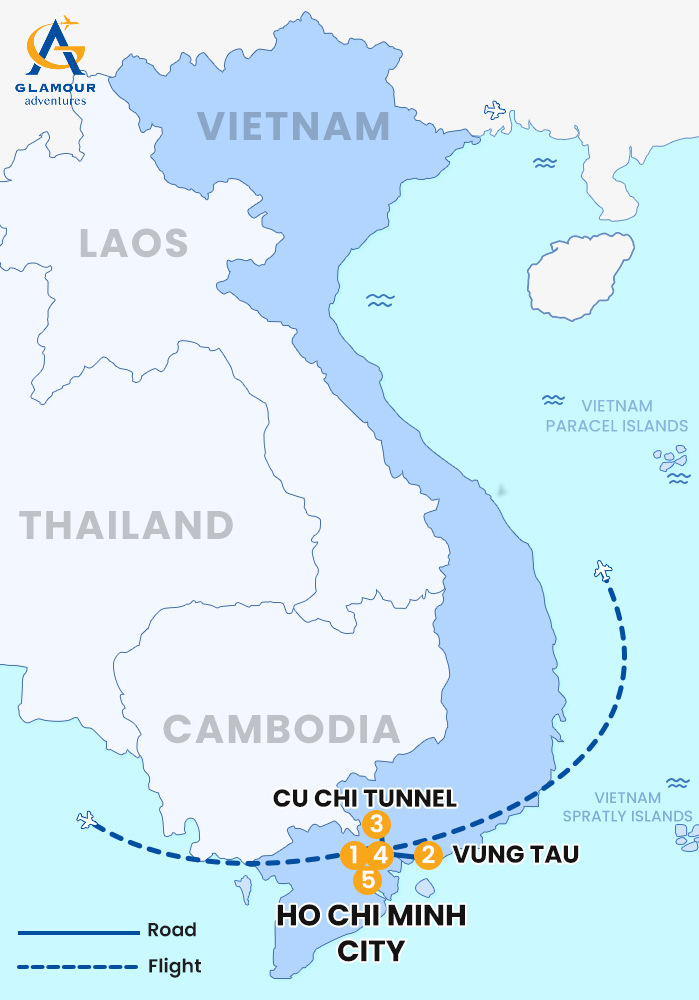 The map of VIETNAM RELIGIOUS AND CULTURAL HISTORY TOUR