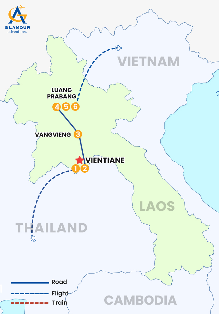 The map of 6 DÍAS CLÁSICOS EN LAOS