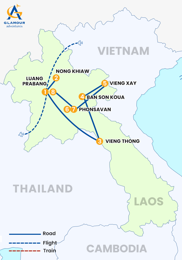 The map of 8 DÍAS – NORTE REMOTO DE LAOS