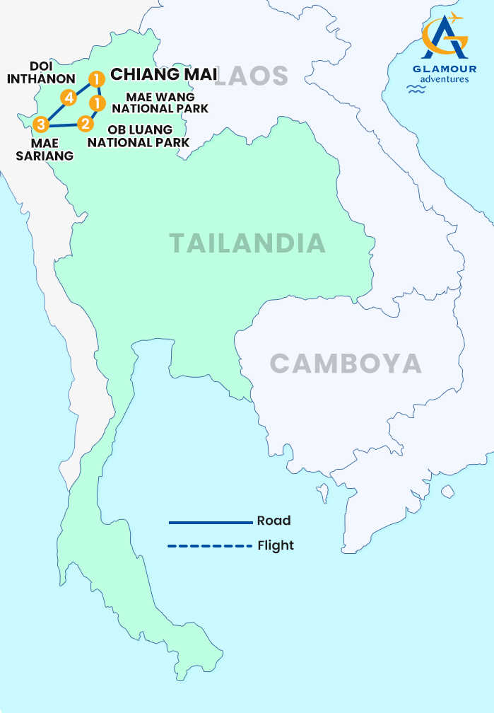 The map of MAE SARIANG Y MAE HONG SON 4 DÍAS 3 NOCHES